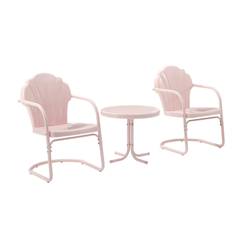 Crosley Tulip 3 Piece Outdoor Metal Armchair Set