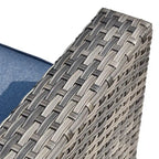 8-Piece Grey Wicker Outdoor Sectional Sofa with Fire Pit Table