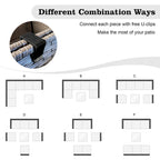 8-Piece Grey Wicker Outdoor Sectional Sofa with Fire Pit Table