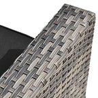 8-Piece Grey Wicker Outdoor Sectional Sofa with Fire Pit Table