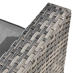 8-Piece Grey Wicker Outdoor Sectional Sofa with Fire Pit Table