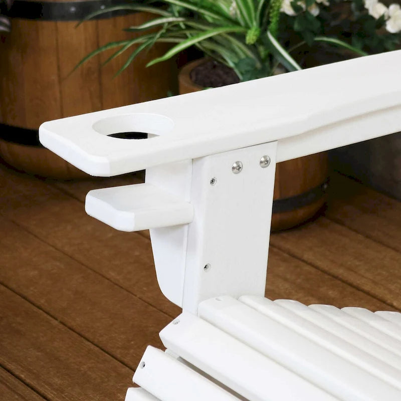 Sunnydaze All-Weather Adirondack Chair with Drink Holder - Set of 2