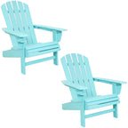 Sunnydaze All-Weather Adirondack Chair with Drink Holder - Set of 2