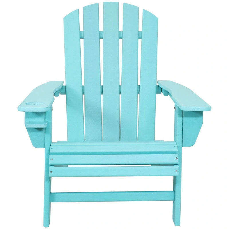 Sunnydaze All-Weather Adirondack Chair with Drink Holder - Set of 2