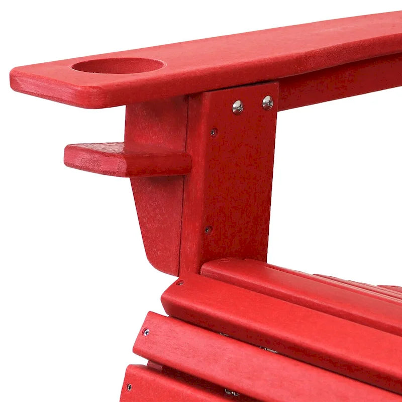 Sunnydaze All-Weather Adirondack Chair with Drink Holder - Set of 2