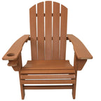 Sunnydaze All-Weather Adirondack Chair with Drink Holder - Set of 2