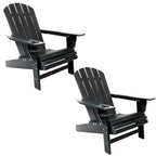Sunnydaze All-Weather Adirondack Chair with Drink Holder - Set of 2