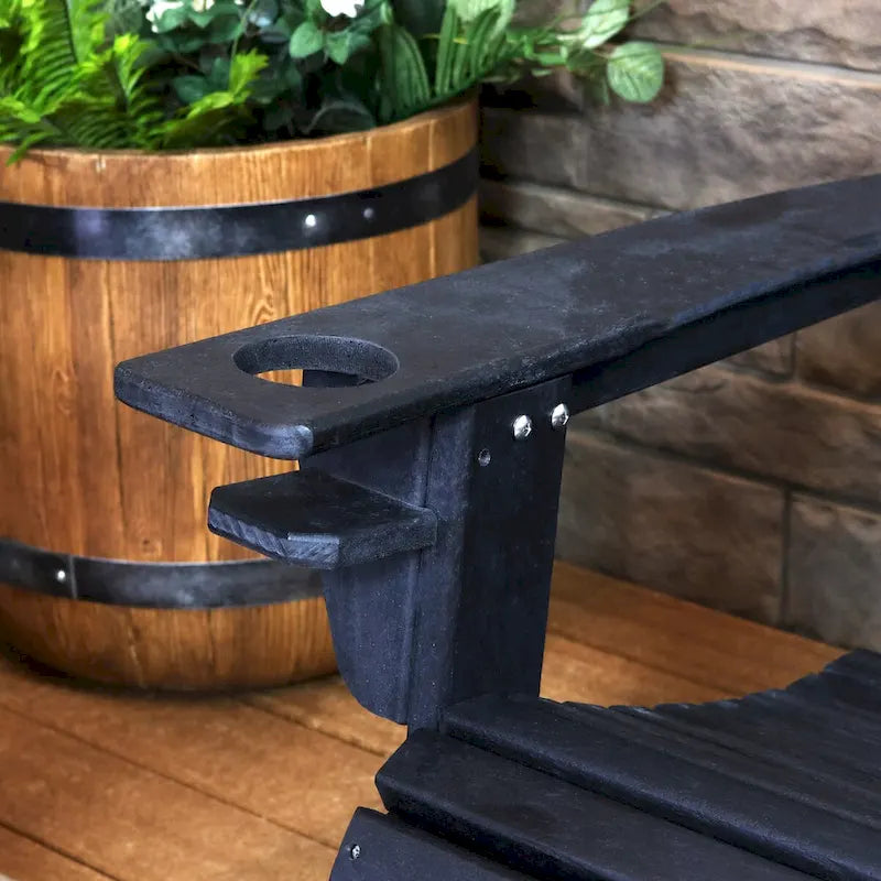 Sunnydaze All-Weather Adirondack Chair with Drink Holder - Set of 2