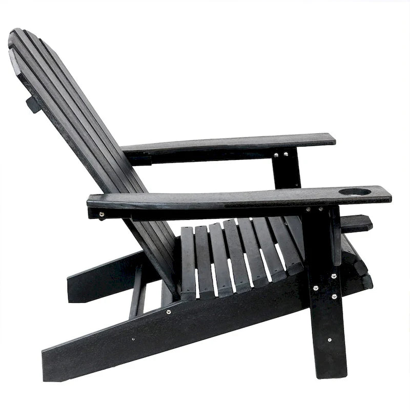 Sunnydaze All-Weather Adirondack Chair with Drink Holder - Set of 2