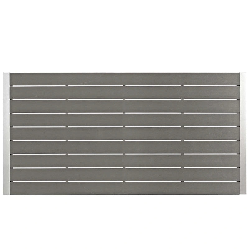 Gray Aluminum Outdoor Dining Set - 9 Piece with Wood Accents
