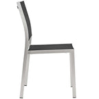 Gray Aluminum Outdoor Dining Set - 9 Piece with Wood Accents