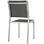 Gray Aluminum Outdoor Dining Set - 9 Piece with Wood Accents