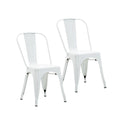 Metal Dining Chairs Set of 2, Stackable Indoor Outdoor