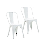 Metal Dining Chairs Set of 2, Stackable Indoor Outdoor