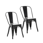 Metal Dining Chairs Set of 2, Stackable Indoor Outdoor