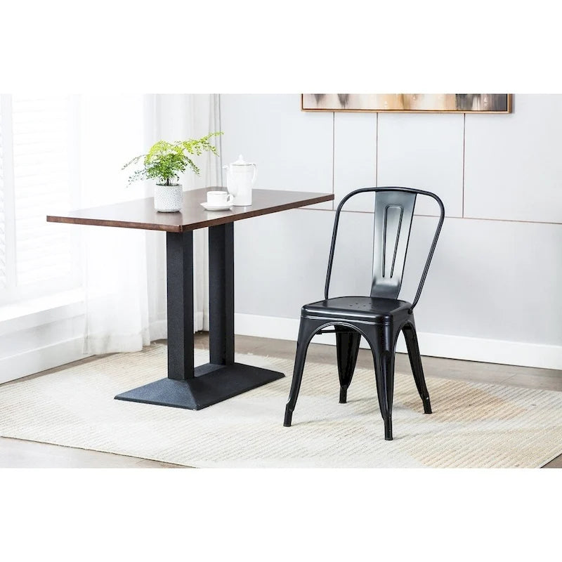 Porthos Home Sagi Metal Dining Chairs Set Of 2, Easily Stackable