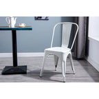 Metal Dining Chairs Set of 2, Stackable Indoor Outdoor