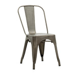 Metal Dining Chairs Set of 2, Stackable Indoor Outdoor