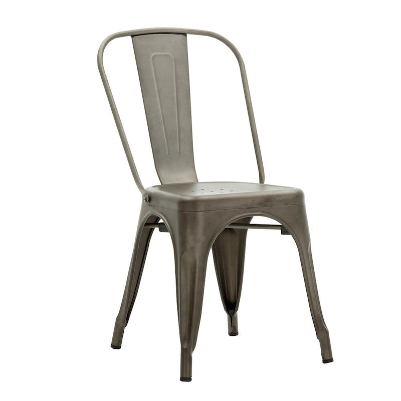 Metal Dining Chairs Set of 2, Stackable Indoor Outdoor