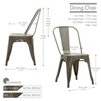 Metal Dining Chairs Set of 2, Stackable Indoor Outdoor