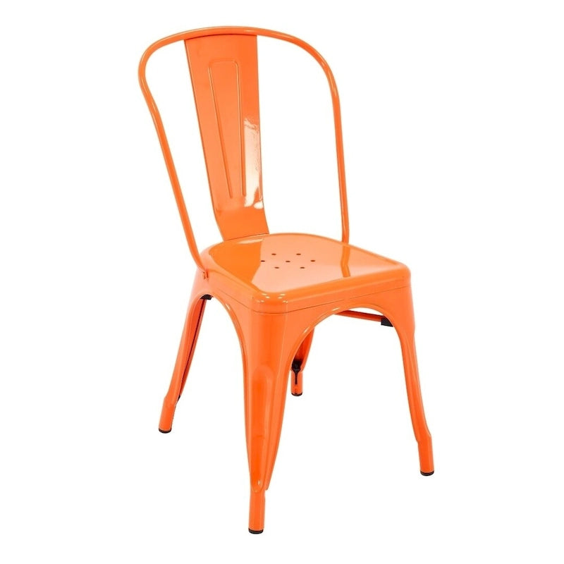 Metal Dining Chairs Set of 2, Stackable Indoor Outdoor
