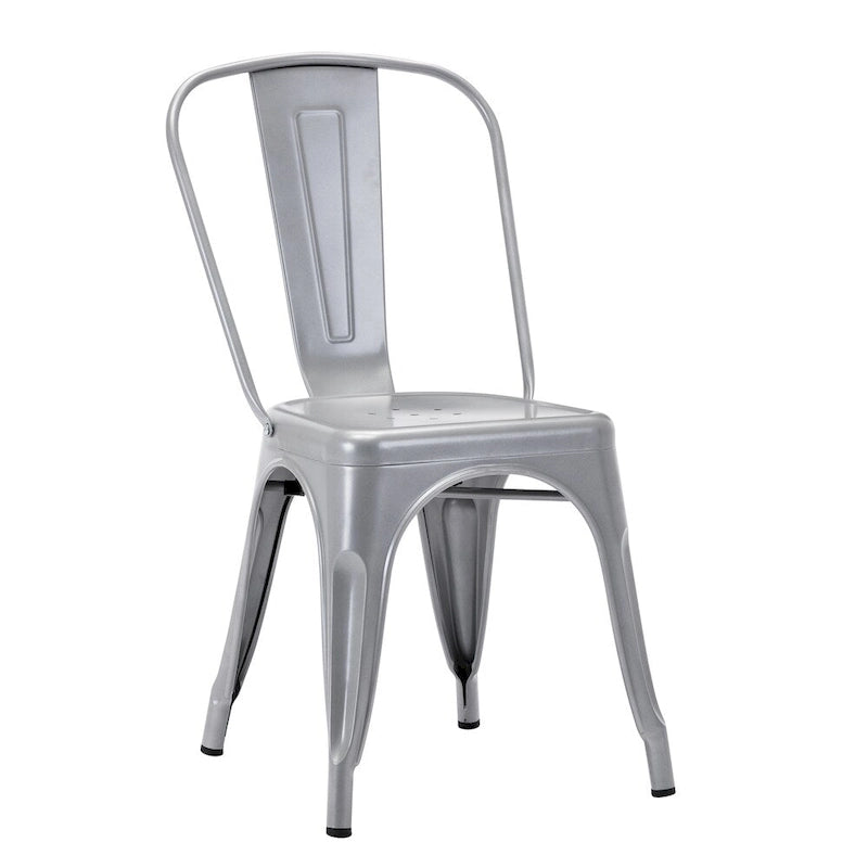 Metal Dining Chairs Set of 2, Stackable Indoor Outdoor