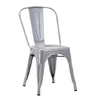 Metal Dining Chairs Set of 2, Stackable Indoor Outdoor