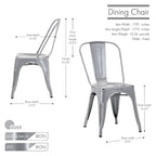 Metal Dining Chairs Set of 2, Stackable Indoor Outdoor