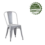 Metal Dining Chairs Set of 2, Stackable Indoor Outdoor