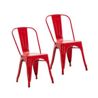 Metal Dining Chairs Set of 2, Stackable Indoor Outdoor