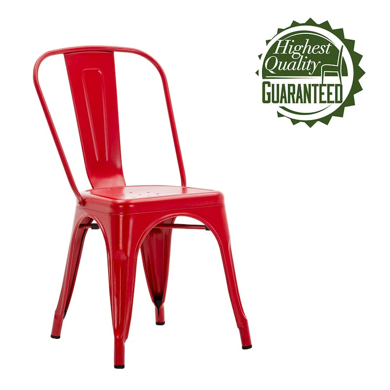 Metal Dining Chairs Set of 2, Stackable Indoor Outdoor