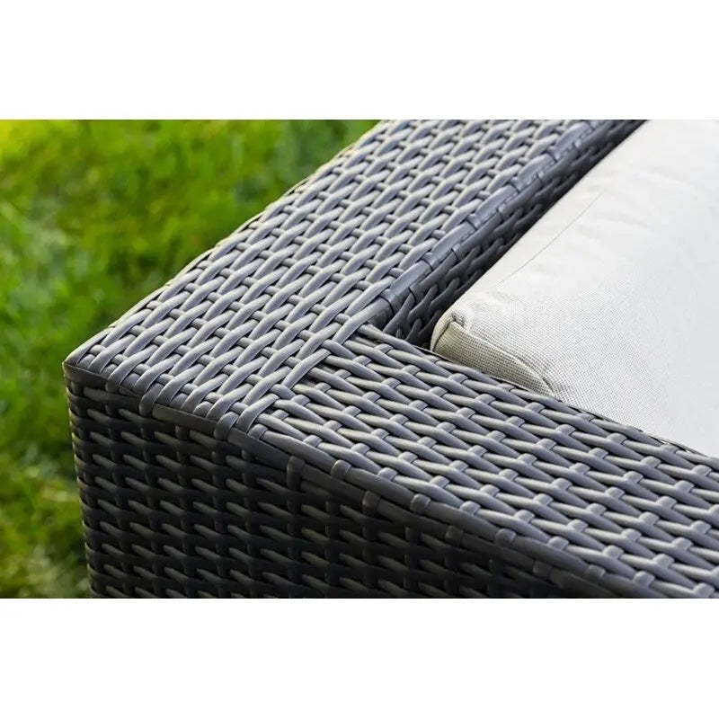 Ohana Outdoor Patio 5 Piece Black Wicker Sectional with Cushions - No Assembly