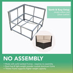 Ohana Outdoor Patio 5 Piece Black Wicker Sectional with Cushions - No Assembly