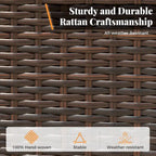 7-Piece Outdoor Patio Dining Set,1 Acacia Wood Table & 6 Cushioned Rattan Chairs