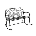 XBrand 44.5 L Iron Sun-Patterned Seat for Two Indoor/Outdoor Rocking Bench
