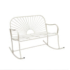 XBrand 44.5 L Iron Sun-Patterned Seat for Two Indoor/Outdoor Rocking Bench