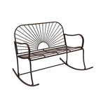 XBrand 44.5 L Iron Sun-Patterned Seat for Two Indoor/Outdoor Rocking Bench