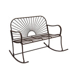 XBrand 44.5 L Iron Sun-Patterned Seat for Two Indoor/Outdoor Rocking Bench