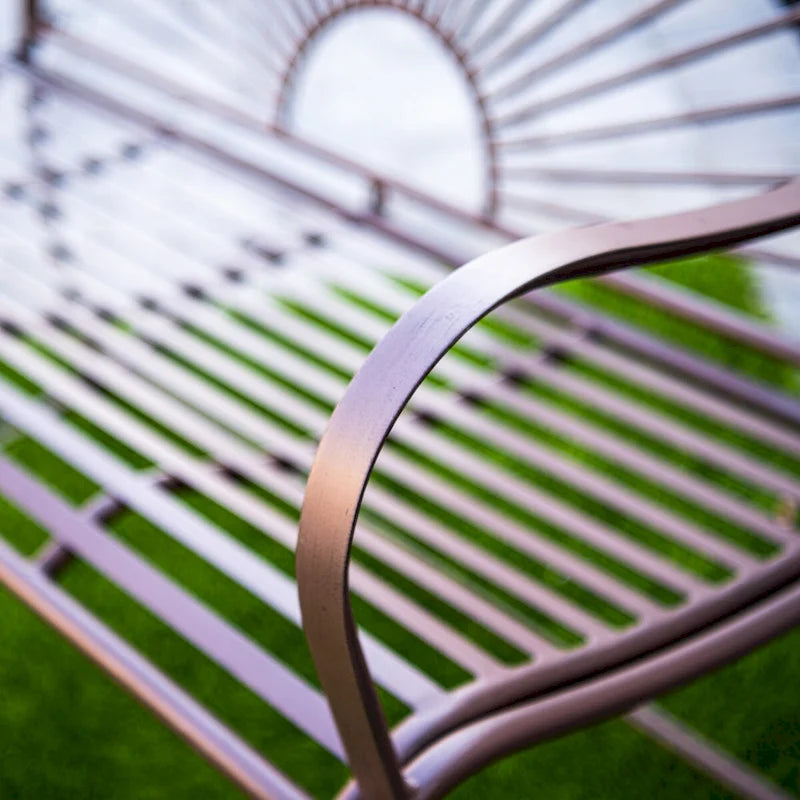 XBrand 44.5 L Iron Sun-Patterned Seat for Two Indoor/Outdoor Rocking Bench