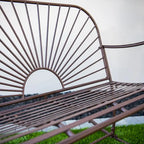XBrand 44.5 L Iron Sun-Patterned Seat for Two Indoor/Outdoor Rocking Bench