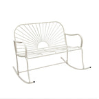 XBrand 44.5 L Iron Sun-Patterned Seat for Two Indoor/Outdoor Rocking Bench
