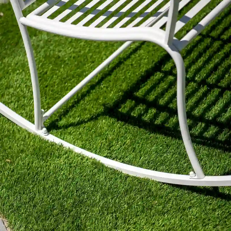 XBrand 44.5 L Iron Sun-Patterned Seat for Two Indoor/Outdoor Rocking Bench