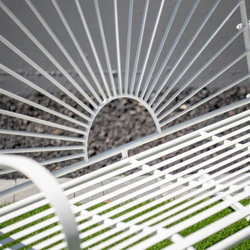 XBrand 44.5 L Iron Sun-Patterned Seat for Two Indoor/Outdoor Rocking Bench