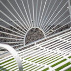 XBrand 44.5 L Iron Sun-Patterned Seat for Two Indoor/Outdoor Rocking Bench