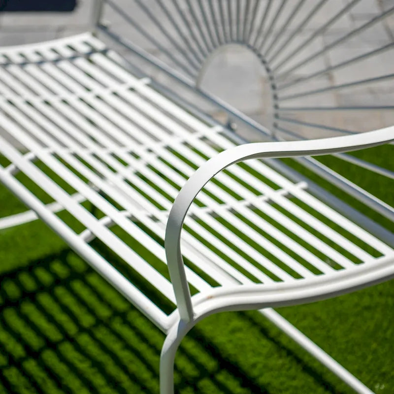 XBrand 44.5 L Iron Sun-Patterned Seat for Two Indoor/Outdoor Rocking Bench