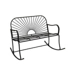 XBrand 44.5 L Iron Sun-Patterned Seat for Two Indoor/Outdoor Rocking Bench
