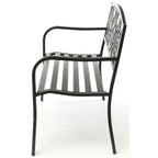 Steel Outdoor Patio Garden Park Seating Bench with Cast Iron  Patriotic American Flag and Eagle  Backrest, Front Porch Bench
