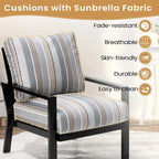 Outdoor 3-piece Cushioned Aluminum Patio Furniture Conversation Set, Sunbrella Cushions, Aluminum Side Table