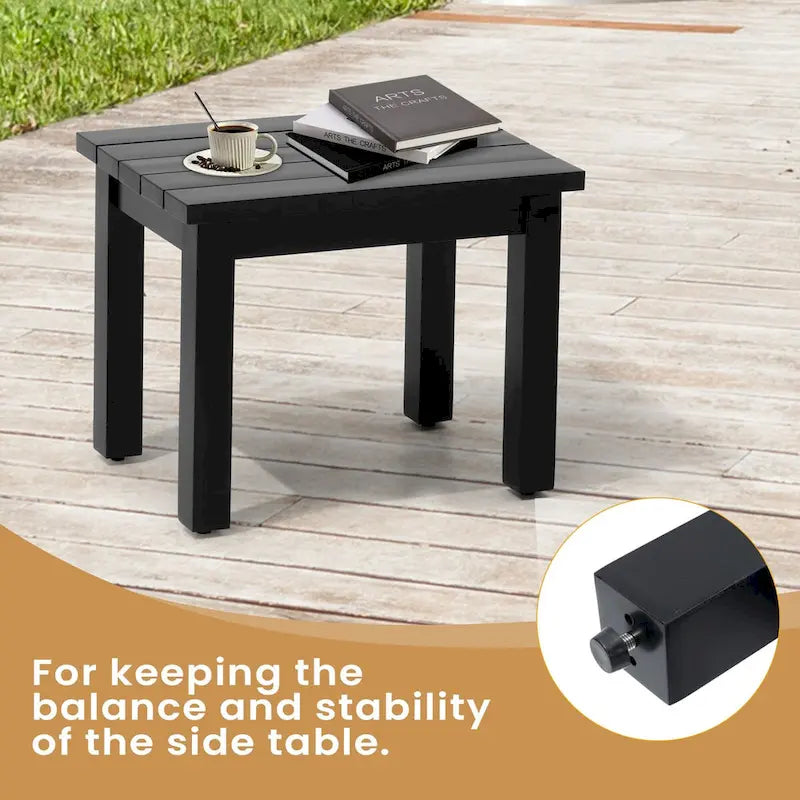Outdoor 3-piece Cushioned Aluminum Patio Furniture Conversation Set, Sunbrella Cushions, Aluminum Side Table