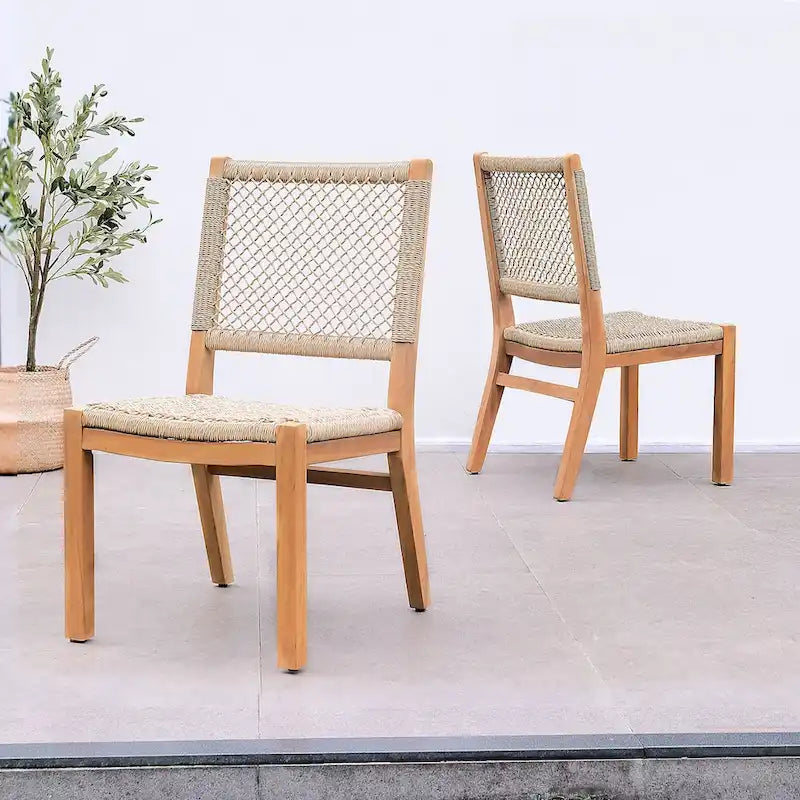 Cambridge Casual Paxton 5-piece Teak Outdoor Dining Set - Honey Twist Wicker